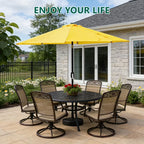 WLLJOY 9FT Outdoor Patio Umbrella Table Market Umbrella with Push Button Tilt/Crank, UV Protection Waterproof Suitable for Garden, Deck, Khaki