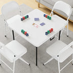 HaiNova 36in Square Folding Table, Portable Plastic Table with Handle Suitable for Party and Parties Backyard Events, White
