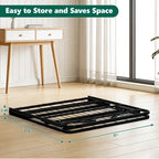 HaiNova Twin Bed Frame Folding Metal Platform Bed Frame with Heavy Duty and Strong Bearing Capacity, 14 Inches High, Black