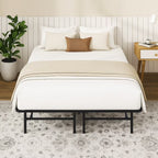 HaiNova Twin Bed Frame Folding Metal Platform Bed Frame with Heavy Duty and Strong Bearing Capacity, 14 Inches High, Black