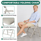 HaiNova 6 Pack Folding Chairs with Comfortable Cushion, Leather Padded Cushion Chair with Stainless Steel Frame for Home and Office, Gatherings, Black