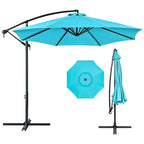 HaiNova 10 ft Offset Patio Umbrella With Base Included ,All-Weather UV Protection Cantilever Umbrella Suitable For Garden, Backyard and Beach, Khaki