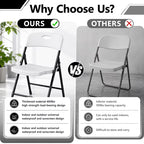 HaiNova 6PCS Black Plastic Folding Chair Set, 400-Pound Portable Waterproof and Wear-Resistant Folding Chair with Steel Frame, Suitable for Parties, Picnics, Weddings and Business.