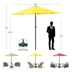WLLJOY 9FT Outdoor Patio Umbrella Table Market Umbrella with Push Button Tilt/Crank, UV Protection Waterproof Suitable for Garden, Deck, Khaki