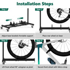 HAIMULI Vertical Bike Stand, Freestanding Space-Saving Bike Rack with Adjustable Height for Wheels Sizes up to 29”, Indoor Bike Storage Rack for Garage & Apartment, Upright Bicycle Floor Holder