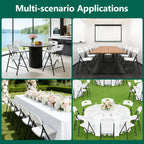 WASUHE White Folding Chairs with Enhanced Iron Frame, Stackable Plastic Folding Chairs for Outside, Indoor, Party, Wedding, Meeting Room, Patio and Garden, Weight Capacity 350 lbs