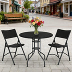 HaiNova 4 Pack Black Blow-Molded Folding Chairs, Portable Chair for Adults, 600lbs Capacity Metal Frame, Comfortable Seat for Party, Banquet