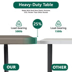 HaiNova 6ft Folding Table, Portable Camping Table with Handle, Durable and Anti-fouling Picnic Table Suitable for Party, Camping and Picnic, Black