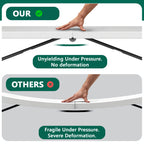 WASUHE 5 Foot Rectangle Folding Table, Fold-in-Half Portable Plastic Picnic Foldable Table with Carry Handle, Indoor Outdoor Use for Camping, Parties, BBQs, Events