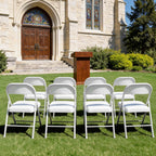 WASUHE 8 Pack Folding Chairs with PU Vinyl Padded Seat & Back, 330 lbs Heavy Duty Metal Frame, Stackable & Easy Storage, Foldable Chairs for Wedding, Party, Office & Events, White