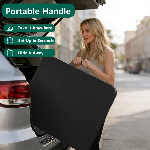 HaiNova 6ft Folding Table, Portable Camping Table with Handle, Durable and Anti-fouling Picnic Table Suitable for Party, Camping and Picnic, Black