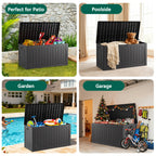 WASUHE 100 Gallon Large Deck Boxes Outdoor Waterproof, Lockable Patio Storage Box for Furniture,Pool Float, Garden Tools, Waterproof Outdoor Storage Cabinet, UV Resistant
