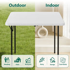 HaiNova 36in Square Folding Table, Portable Plastic Table with Handle Suitable for Party and Parties Backyard Events, White