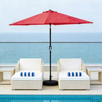 WLLJOY 9FT Outdoor Patio Umbrella Table Market Umbrella with Push Button Tilt/Crank, UV Protection Waterproof Suitable for Garden, Deck, Khaki