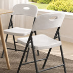 HaiNova 6PCS Black Plastic Folding Chair Set, 400-Pound Portable Waterproof and Wear-Resistant Folding Chair with Steel Frame, Suitable for Parties, Picnics, Weddings and Business.