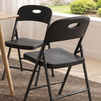 HaiNova 6PCS Black Plastic Folding Chair Set, 400-Pound Portable Waterproof and Wear-Resistant Folding Chair with Steel Frame, Suitable for Parties, Picnics, Weddings and Business.