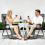 Zero Gravity Chair Set of 2 with Cup Holder & Removable Pillows, Adjustable Reclining Outdoor Patio Folding Chairs, Portable Lounge Chair for Poolside, Lawn, Beach, Camping