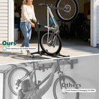 HAIMULI Vertical Bike Stand, Freestanding Space-Saving Bike Rack with Adjustable Height for Wheels Sizes up to 29”, Indoor Bike Storage Rack for Garage & Apartment, Upright Bicycle Floor Holder
