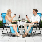 Zero Gravity Chair Set of 2 with Cup Holder & Removable Pillows, Adjustable Reclining Outdoor Patio Folding Chairs, Portable Lounge Chair for Poolside, Lawn, Beach, Camping