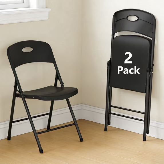 HaiCube 6 Pack Portable Plastic Folding Chair with Back Support, Heavy Duty Steel Frame, Indoor Outdoor for Party Wedding Office Patio, White