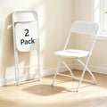 HaiCube 8 Pack White Plastic Folding Chair, Steel Frame, Portable Commercial Chair for Indoor Outdoor Events, Office, Wedding, Restaurant