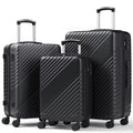 HaiCube 3 Piece Luggage Set (20/24/28 Inch), Lightweight Expandable Suitcases with TSA Lock & 360° Spinner Wheels, Black
