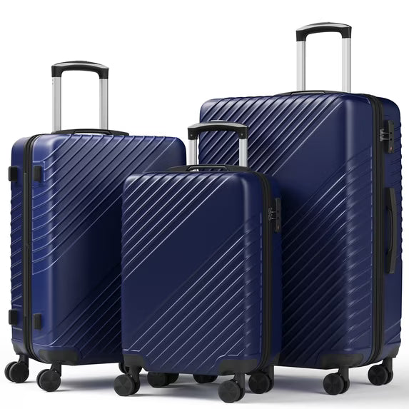 HaiCube 3 Piece Luggage Set (20/24/28 Inch), Lightweight Expandable Suitcases with TSA Lock & 360° Spinner Wheels, Black