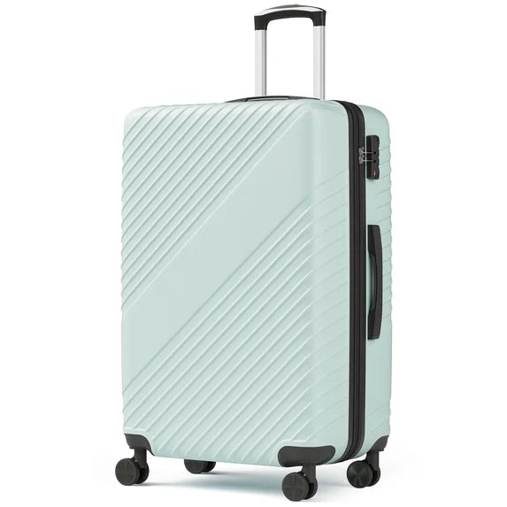 WASUHE 24" Hardside Medium Checked Expandable Luggage,Hardshell Suitcase With Divider Pockets,Four 360-Spinner Wheels,Expandable For Up to 15% More Space,With Scratch-Resistant Surface,Black