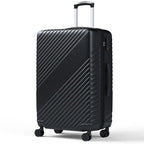 WASUHE 24" Hardside Medium Checked Expandable Luggage,Hardshell Suitcase With Divider Pockets,Four 360-Spinner Wheels,Expandable For Up to 15% More Space,With Scratch-Resistant Surface,Black