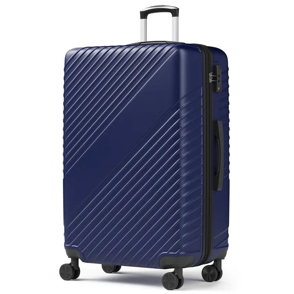 WASUHE 24" Hardside Medium Checked Expandable Luggage,Hardshell Suitcase With Divider Pockets,Four 360-Spinner Wheels,Expandable For Up to 15% More Space,With Scratch-Resistant Surface,Black