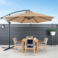 HaiNova 10 ft Offset Patio Umbrella With Base Included ,All-Weather UV Protection Cantilever Umbrella Suitable For Garden, Backyard and Beach, Khaki