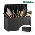 HaiNova 100 Gallon Outdoor Storage Resin Deck Box, Lockable Patio Outdoor Storage Box for Furniture, Garden Tools and Tools Storage, Waterproof, Gray