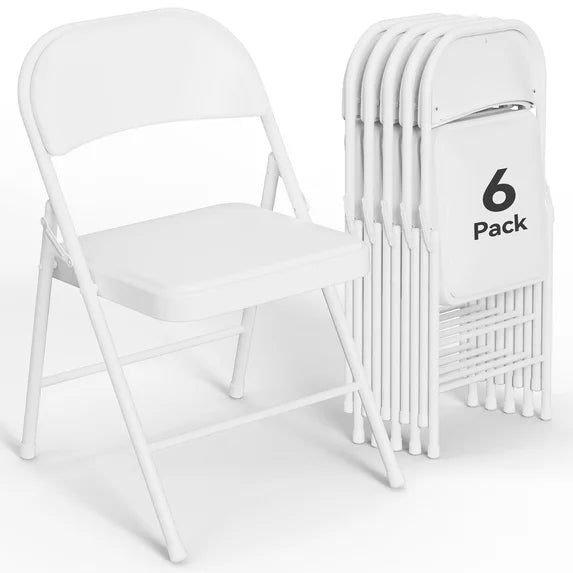 HaiNova 6 Pack Folding Chairs with Comfortable Cushion, Leather Padded Cushion Chair with Stainless Steel Frame for Home and Office, Gatherings, Black