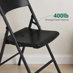 HaiNova 4 Pack Black Folding Heavy Duty Chair with Reinfoced Steel Frame, 400 LB Load Bearing for Indoor/Outdoor, Wedding, Party, Restaurant, Patio
