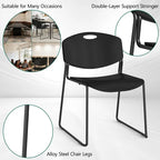 HaiNova Black Sled Base Stack Chair 4 Pack, Metal Frame Max-Load bearing 350 lbs, Stackable Chairs for Waiting Room, Conference Room