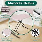 HaiNova Folding TV Tray Table, 30in Height Adjustable TV Tray for Laptop, Heavy Duty Utility Foldable Table for Small Spaces, Pink