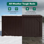 HaiNova 100 Gallon Outdoor Storage Resin Deck Box, Lockable Patio Outdoor Storage Box for Furniture, Garden Tools and Tools Storage, Waterproof, Gray