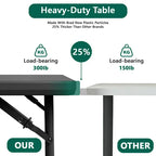 HaiNova 4 Ft Adjustable Height Folding Table, Max Load 400lbs, Portable Camping Table with Handle for Home Party, Camping Parties and Weddings, Black