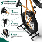 HaiNova Adjustable Height Vertical Bike Stand, Freestanding Bike Rack with Wheels for Garage & Apartment, Safe & Secure, for Wheels Sizes up to 29”