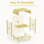 HaiNova 3-Tier Metal Wire Nightstand ,Kids End Table with Anti-Collision Fillet Design ,Sturdy Side Table for Bedroom ,Bathroom ,Living Room & Small Spaces ,Pink