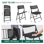 HaiNova 4 Pack Folding Chair, 350 Lb Weight Capacity, Fold chair with Breathable Seat Indoor/Outdoor for Picnic,Races, Parties & Weddings, White