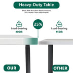 HaiCube 5FT Folding Table, Heavy Duty Portable Table, Waterproof HDPE, Foldable for Picnic, Party, Camping, Dining, BBQ, Indoor & Outdoor, White