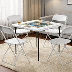 HaiCube 36-Inch Folding Table, Heavy Duty HDPE Portable Card Table, 300lb Capacity, No Assembly, Waterproof for Camping, Picnic, Party, White