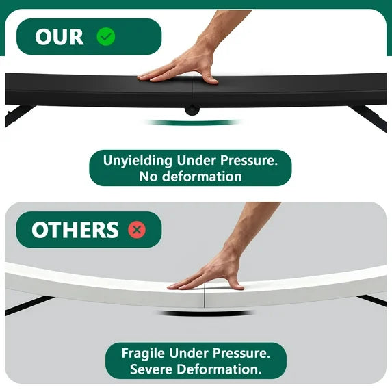 HaiNova 4 Ft Adjustable Height Folding Table, Max Load 400lbs, Portable Camping Table with Handle for Home Party, Camping Parties and Weddings, Black