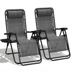 HaiNova Zero Gravity Chair 2Pcs, 350lb Capacity, Folding Reclining Chair with Adjustable Pillow and Cup Holder for Garden, Patio, Beach, Blue