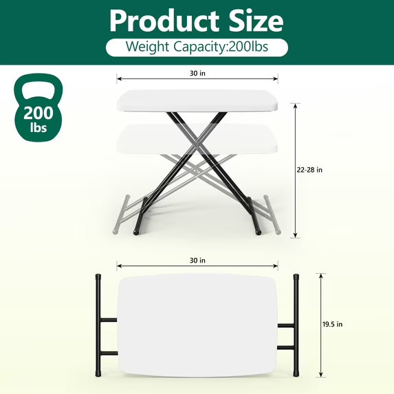 HaiNova Folding TV Tray Table, 30in Height Adjustable TV Tray for Laptop, Heavy Duty Utility Foldable Table for Small Spaces, Pink