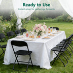 WASUHE 10 Pack Black Plastic Folding Chairs, Indoor Outdoor Portable Stackable Commercial Chairs with Non-slip Design, 350lbs Capacity, Indoor Outdoor for Events Wedding Party Office Dining