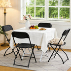 WASUHE 10 Pack Black Plastic Folding Chairs, Indoor Outdoor Portable Stackable Commercial Chairs with Non-slip Design, 350lbs Capacity, Indoor Outdoor for Events Wedding Party Office Dining